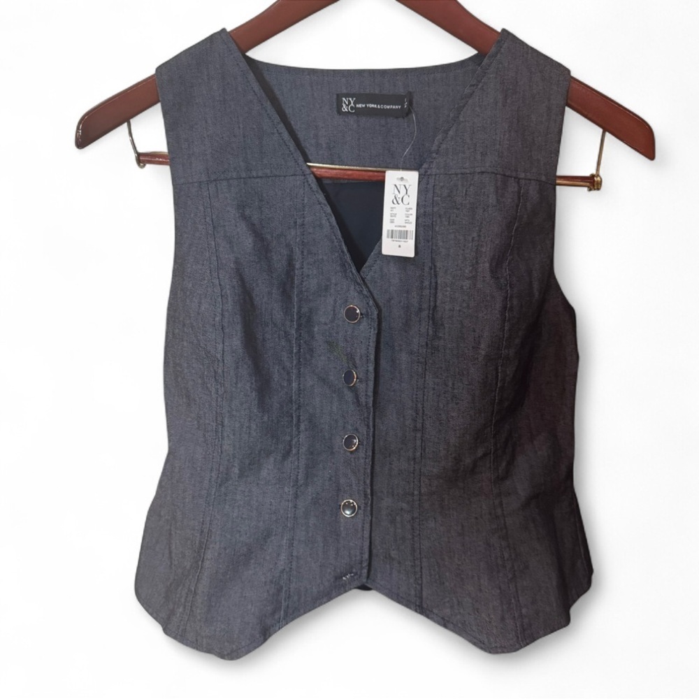 New York & Company Dark Denim Vest